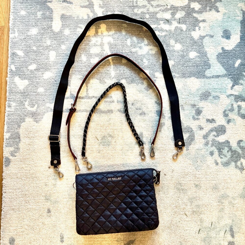 MZ Wallace Large Crosby Pippa, Black w/ Silver, Nearly new condition